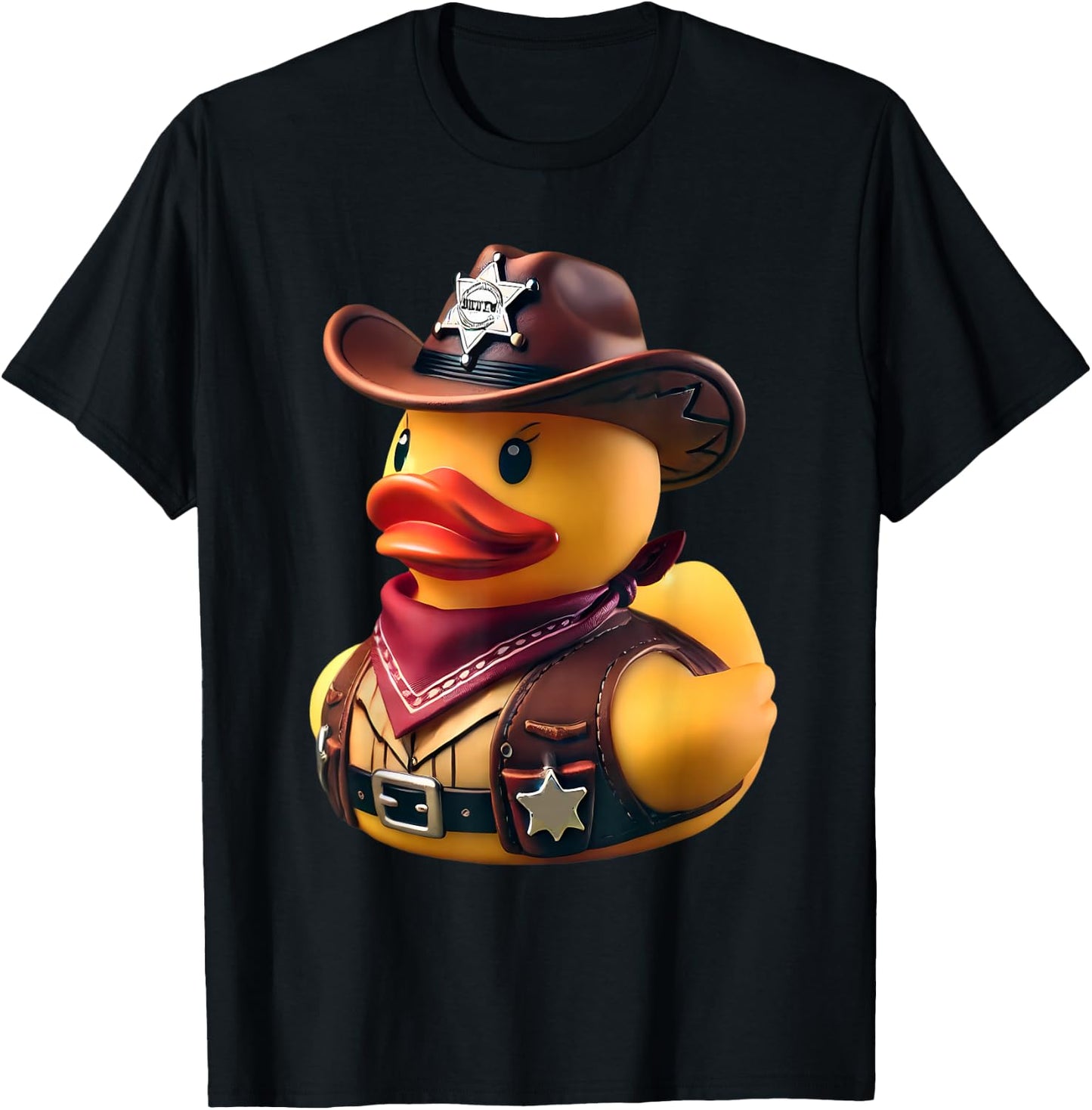 Rubber Duck Cowboy Ducky Duckie Men Women Kids T-Shirt - T-Shirt | Black