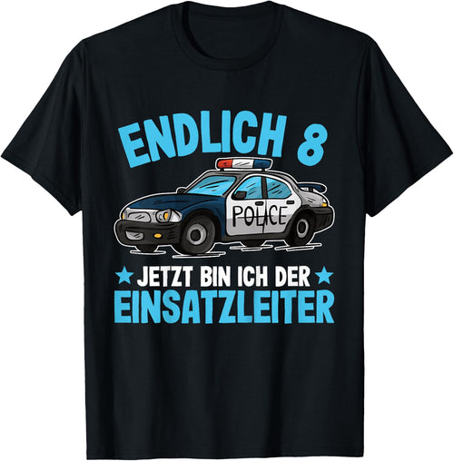 Polizei Shirt 8 Jahre Jungen | Polizei 8. Geburtstag