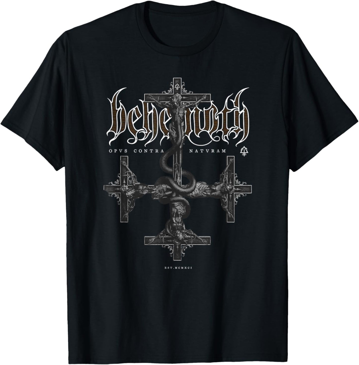 Behemoth Opus Grey Cross , black T-Shirt - T-Shirt | Black