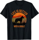 Life Is Better With A Koolie Mountains Retro Gift , black T-Shirt - T-Shirt | Black