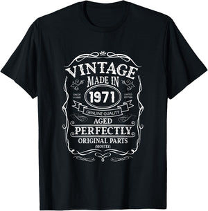 55. Geburtstag, Retro Vintage Design, Mann, Frau 1971 T-Shirt - T-Shirt | Black