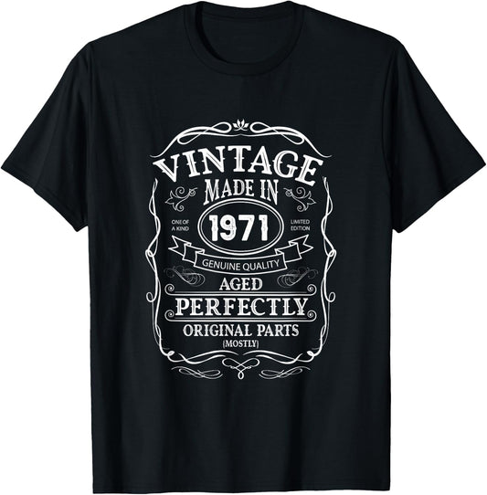 55. Geburtstag, Retro Vintage Design, Mann, Frau 1971 T-Shirt - T-Shirt | Black