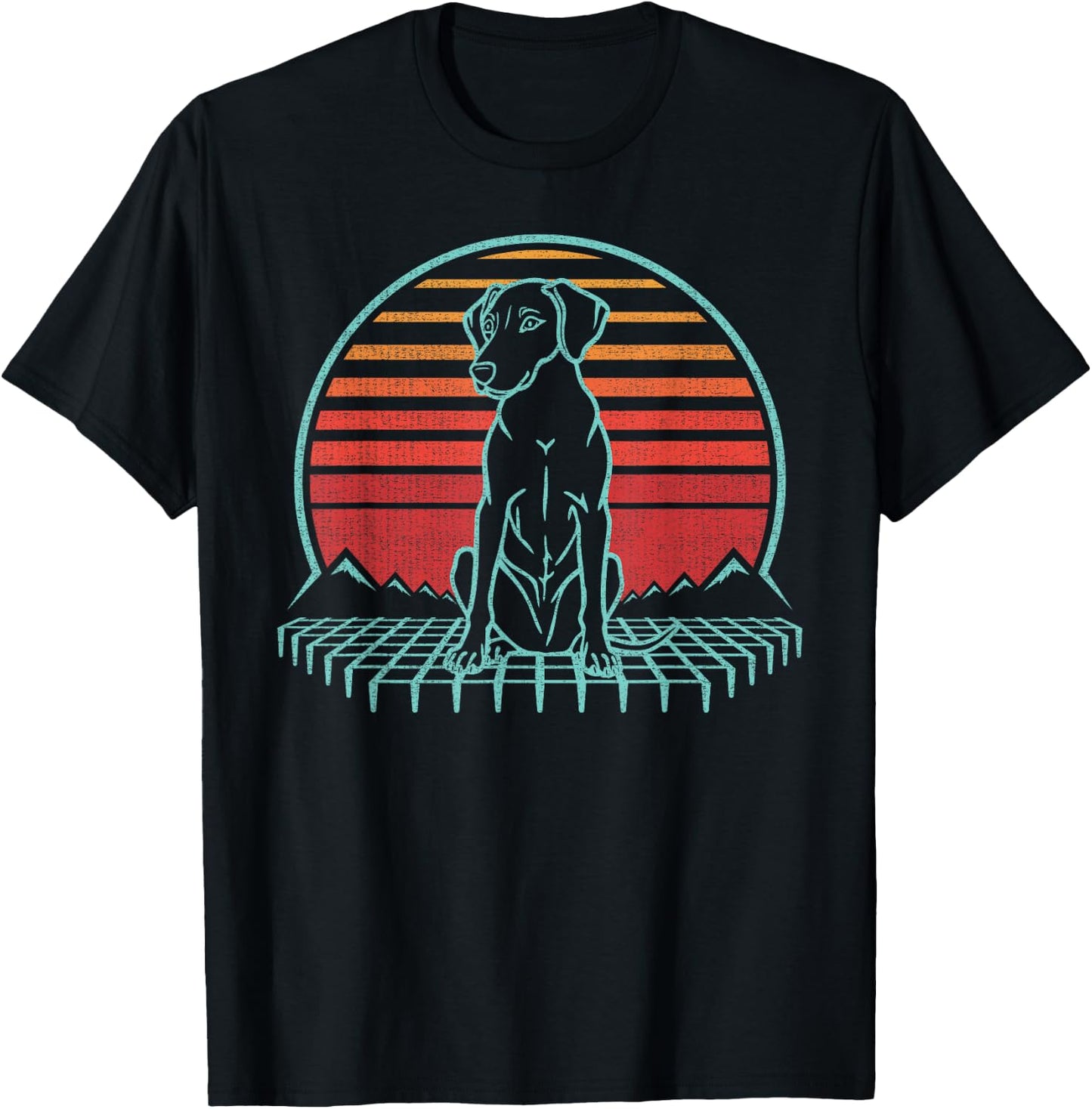 Vizsla Lover Dog Owner Retro Vintage 80s T-Shirt - T-Shirt | Black