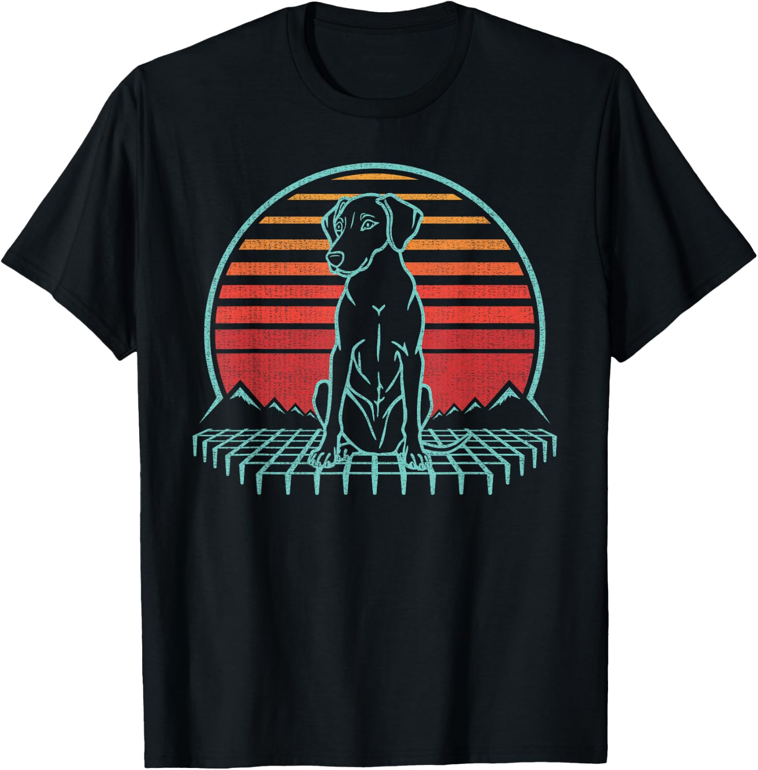 Vizsla Lover Dog Owner Retro Vintage 80s T-Shirt - T-Shirt | Black