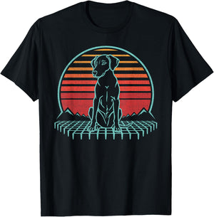 Vizsla Lover Dog Owner Retro Vintage 80s T-Shirt - T-Shirt | Black