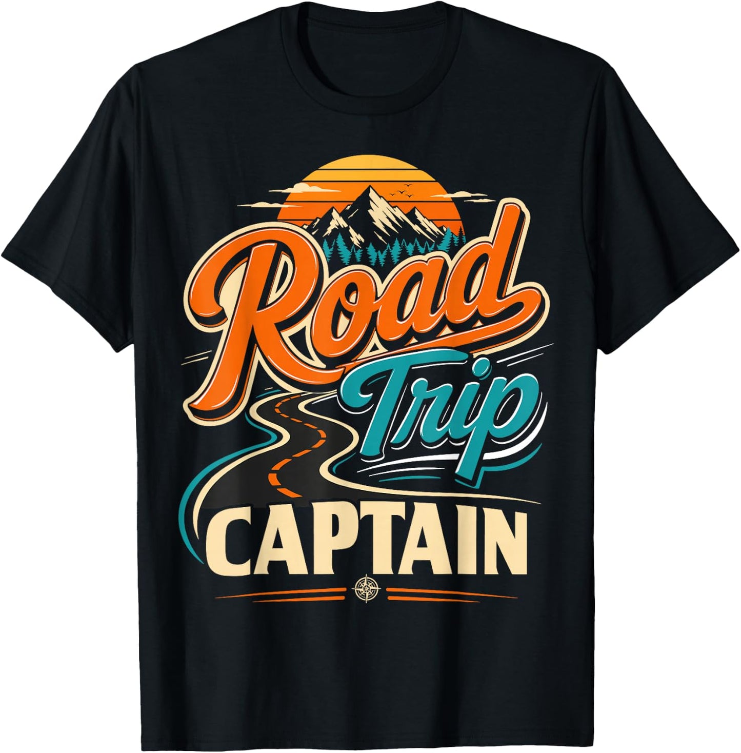 Retro Road Trip Captain Adventure T-Shirt - T-Shirt | Black