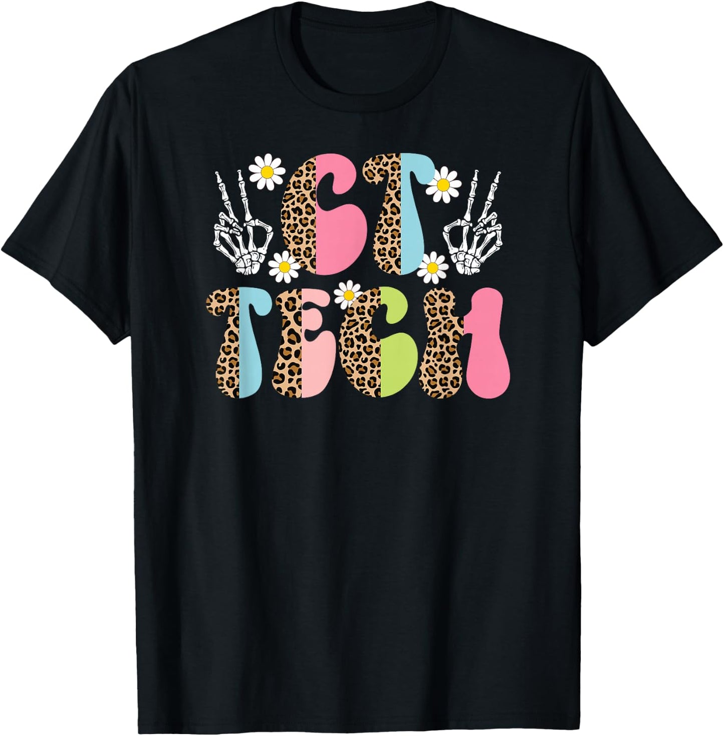CT Tech Leopard Computed Tomography Technologist T-Shirt - T-Shirt | Black