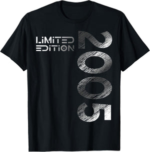 20th Birthday Limited Edition Vintage 2005 Man Woman , black T-Shirt - T-Shirt | Black