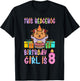 This Hedgehog Birthday Girl is 8 Birthday T-Shirt - T-Shirt | Black