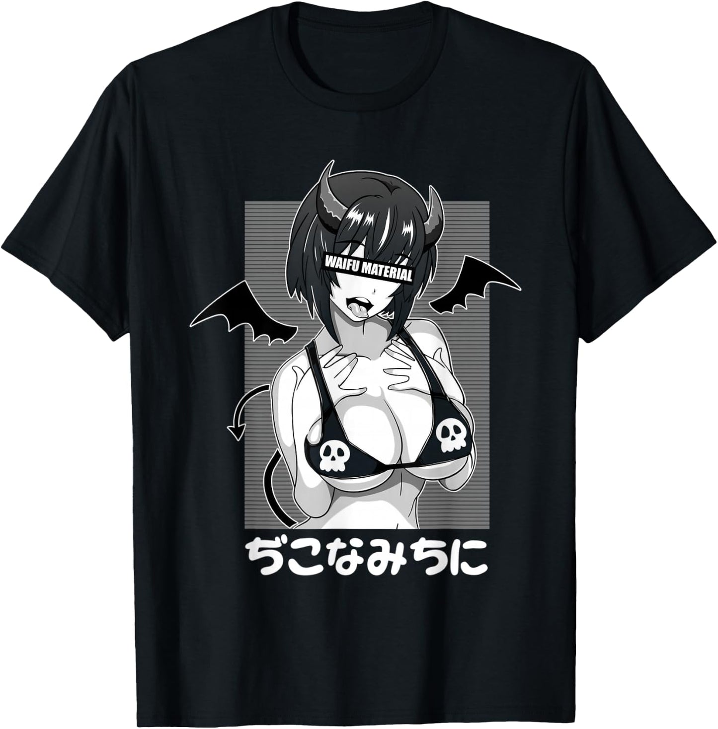 Anime Waifu Hentai Anime Lover Anime Girl Japanese Aesthetic , black T-Shirt - T-Shirt | Black