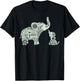 Mama and Baby Elephants Shirt T-Shirt - T-Shirt | Black