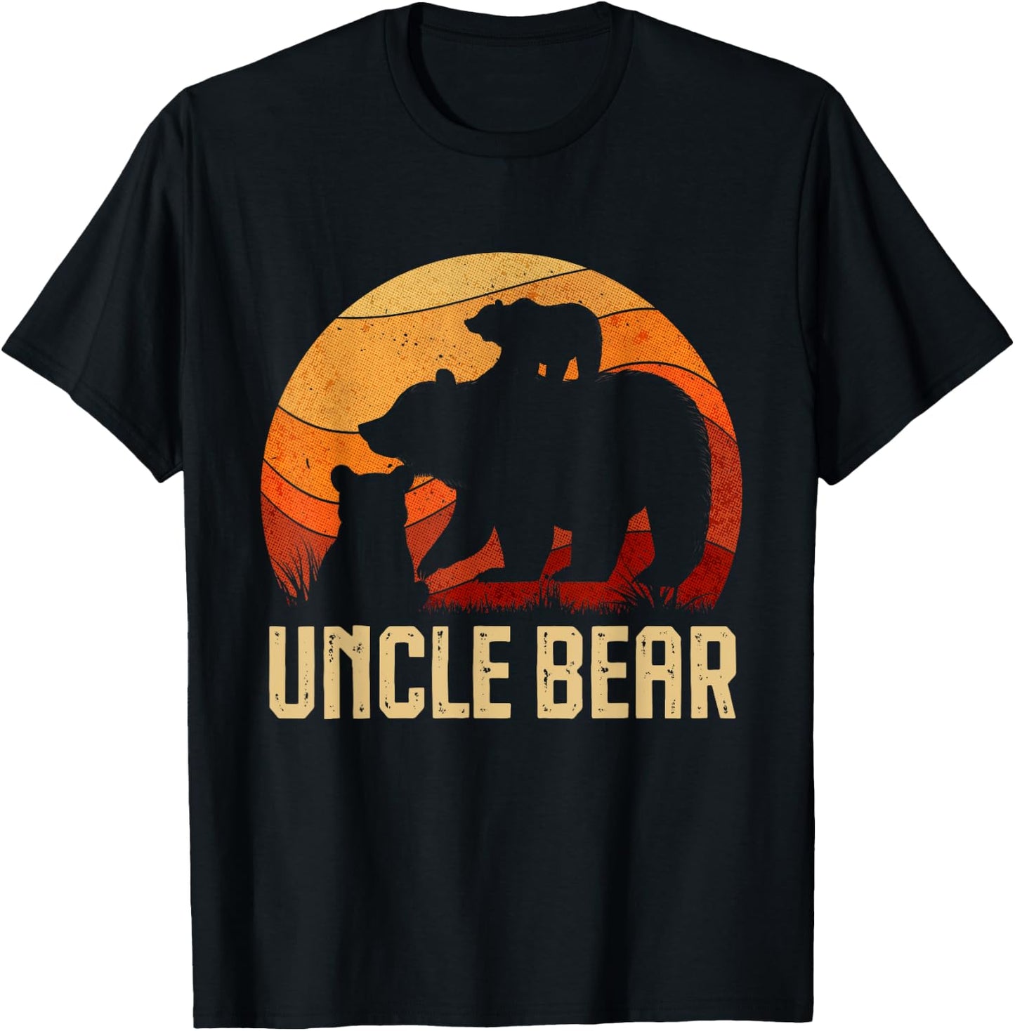 Vintage Uncle Bear Gifts For Father's Day Dad Grandpa Men T-Shirt - T-Shirt | Black