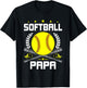 Softball Papa Baseball Lover Dad T-Shirt - T-Shirt | Black