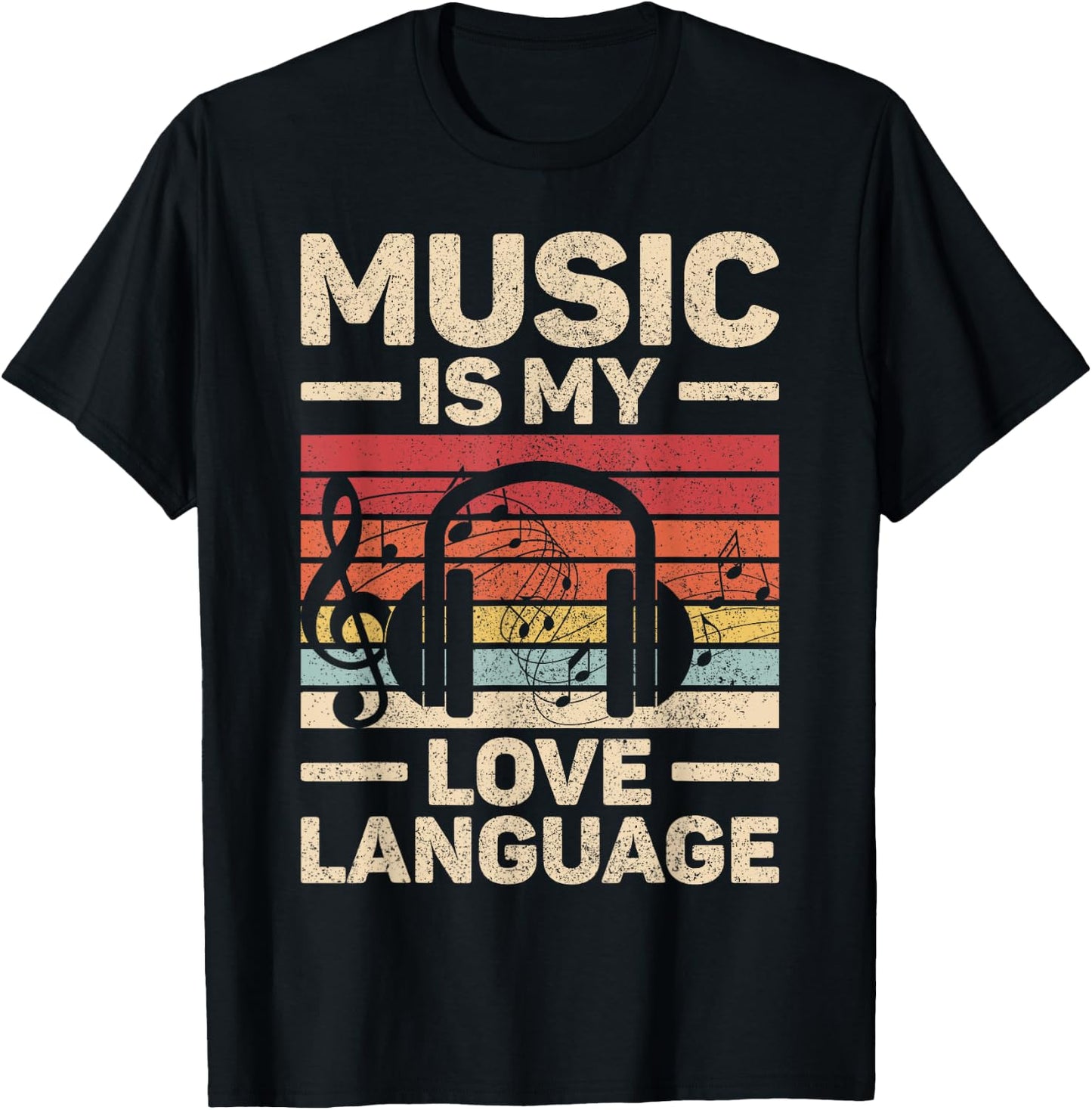 Music Is My Love Language Musician Outfit EDM Music Lover DJ T-Shirt - T-Shirt | Black