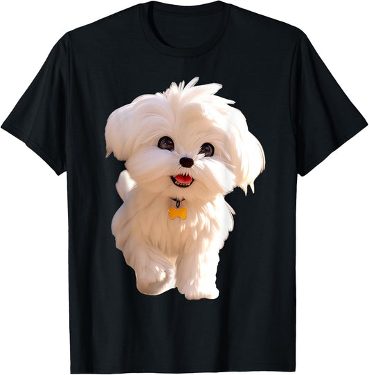 Malteser Kleiner Maltese Hund Hunde Liebe Süßer Malteser T-Shirt - T-Shirt | Black