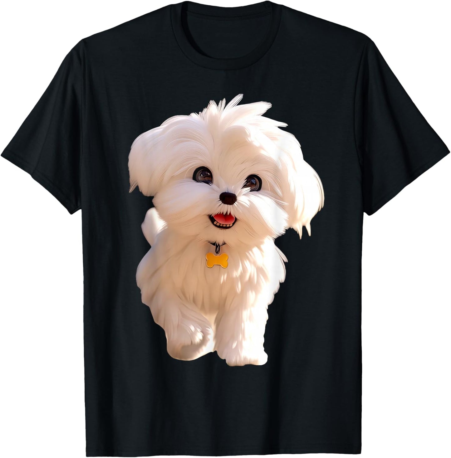 Bichon Maltese Small Dog Bichon Maltese Love Cute , Black, S T-Shirt - T-Shirt | Black