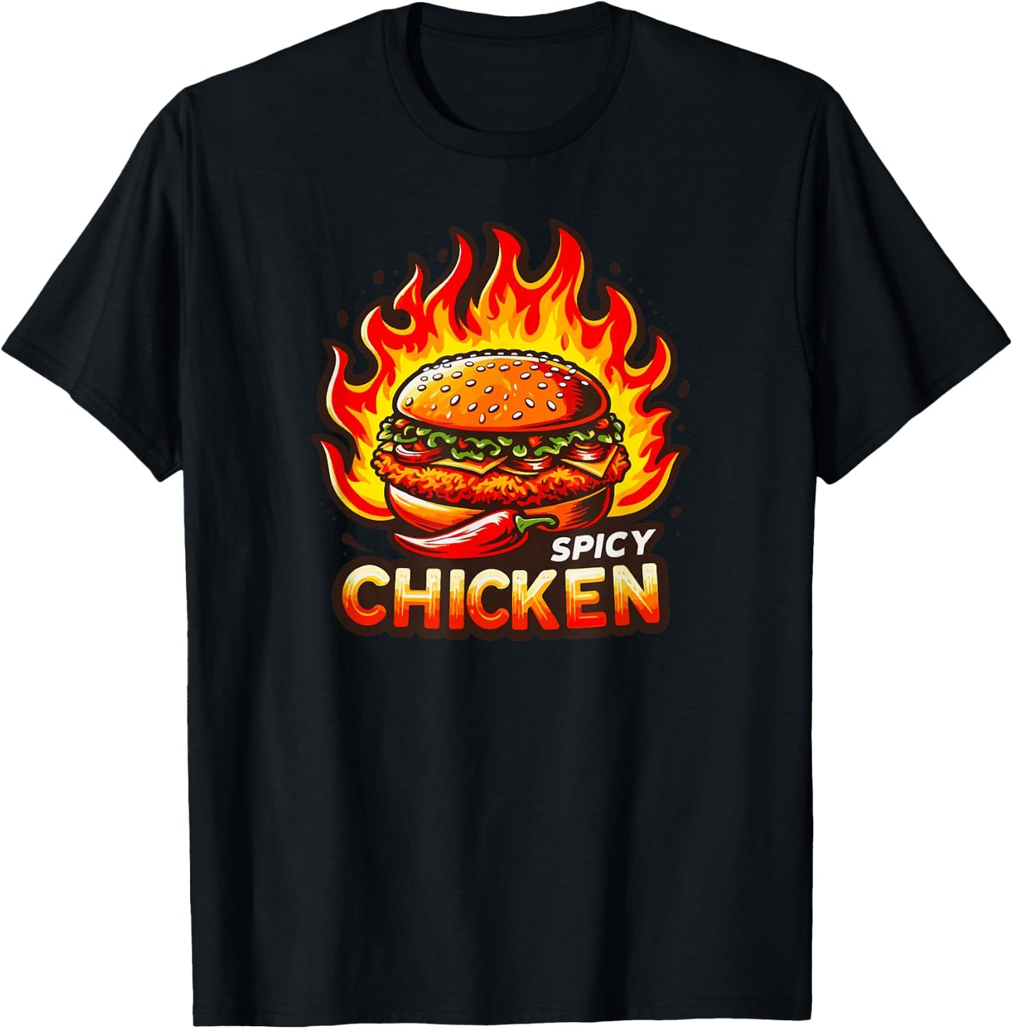 Spicy Chicken T-Shirt - T-Shirt | Black
