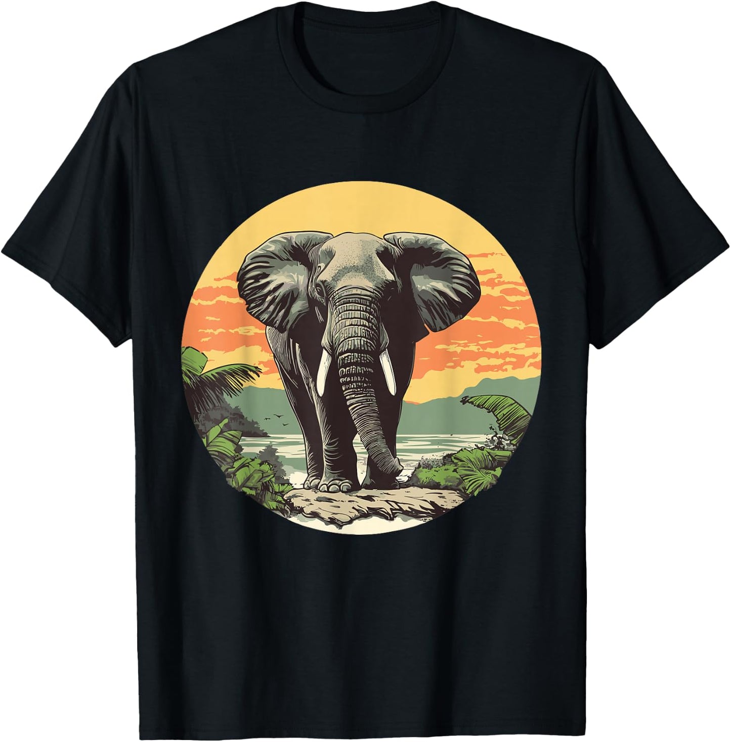 Elephant in Nature, Elephant T-Shirt - T-Shirt | Black