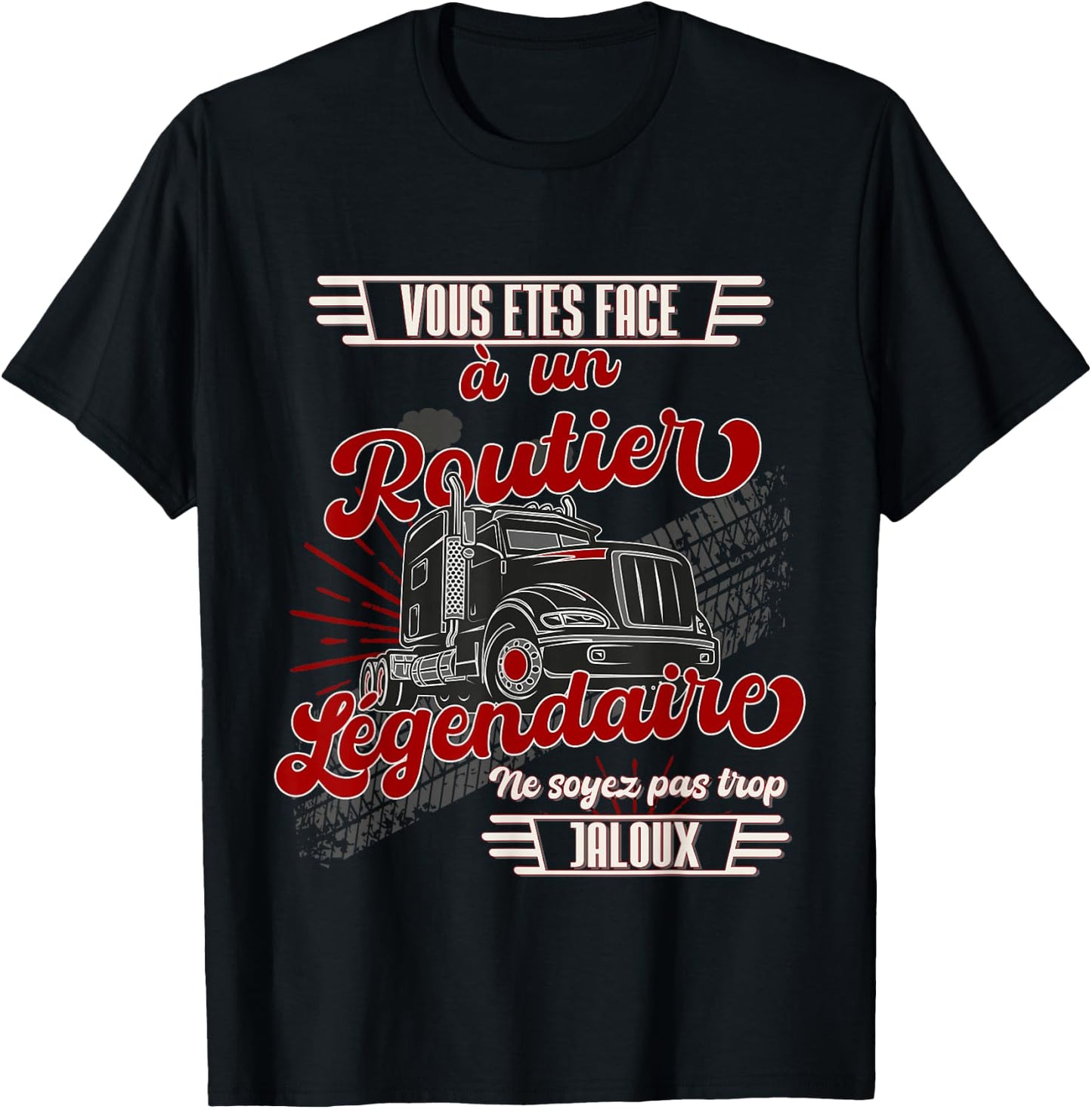 Road Humour Truck Driver Heavy Duty Vintage , Black T-Shirt - T-Shirt | Black