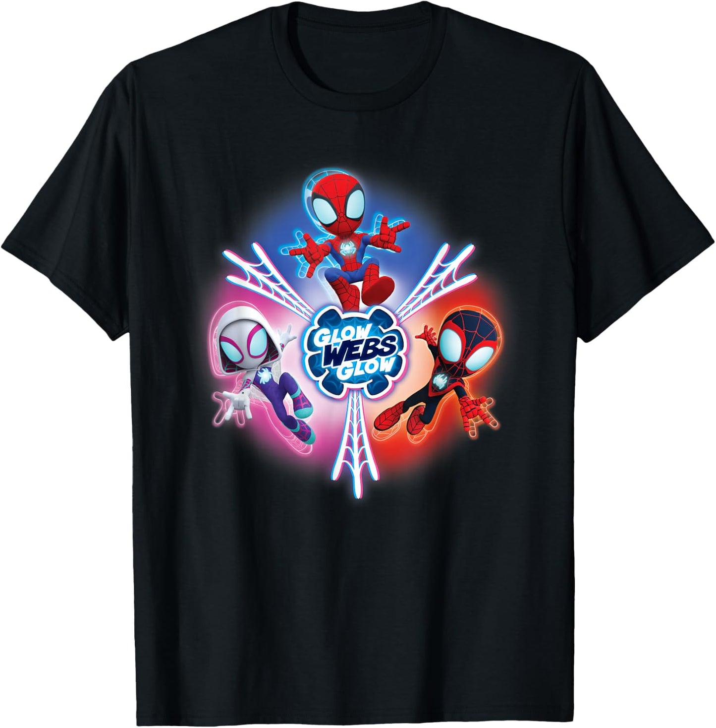 Marvel Spidey and His Amazing Friends Glow Webs Glow Icon , black T-Shirt - T-Shirt | Black