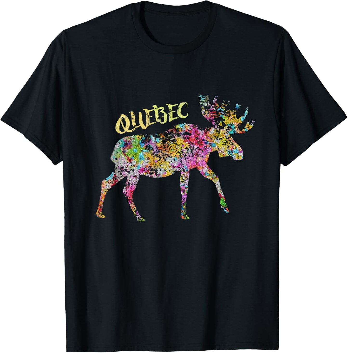 Quebec Moose Graphic | Québec Canada T-Shirt - T-Shirt | Black