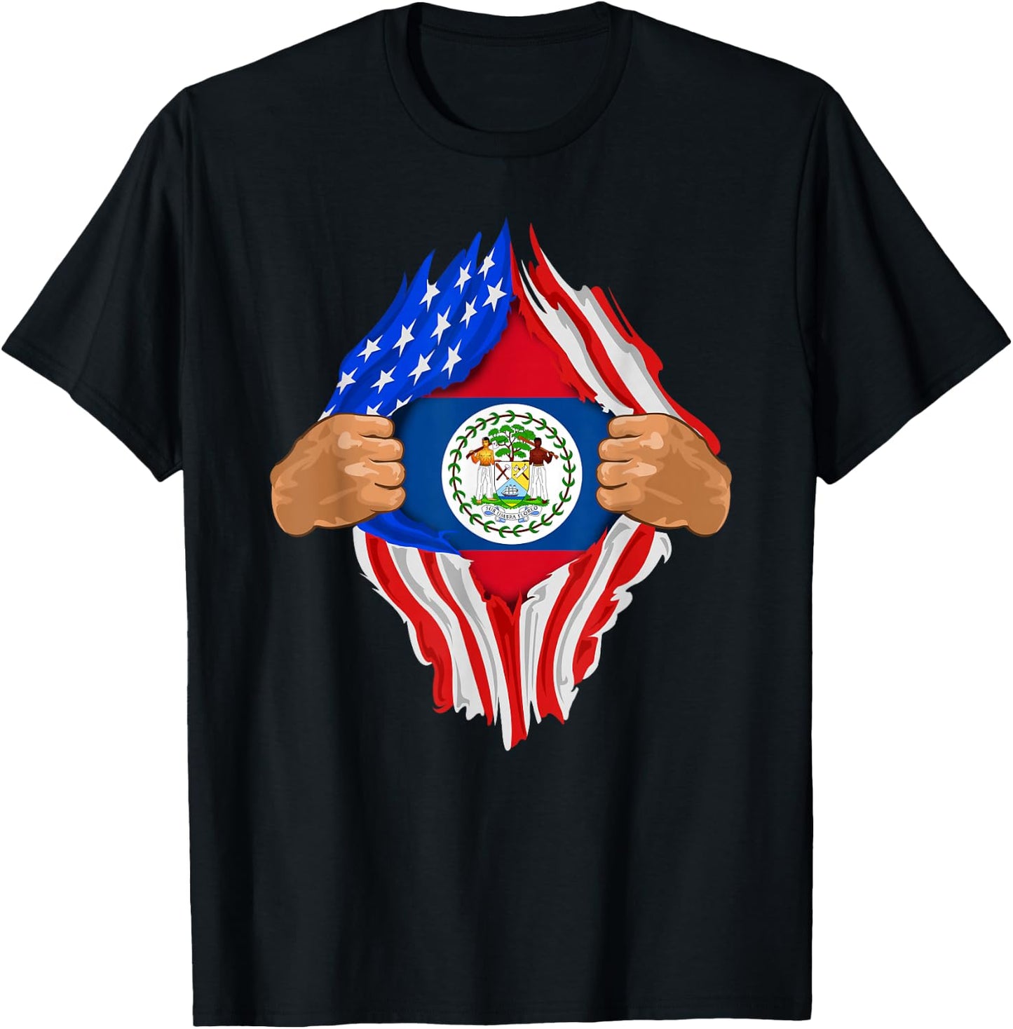 Belizean Blood Inside Me | Belize Flag Gift T-Shirt - T-Shirt | Black