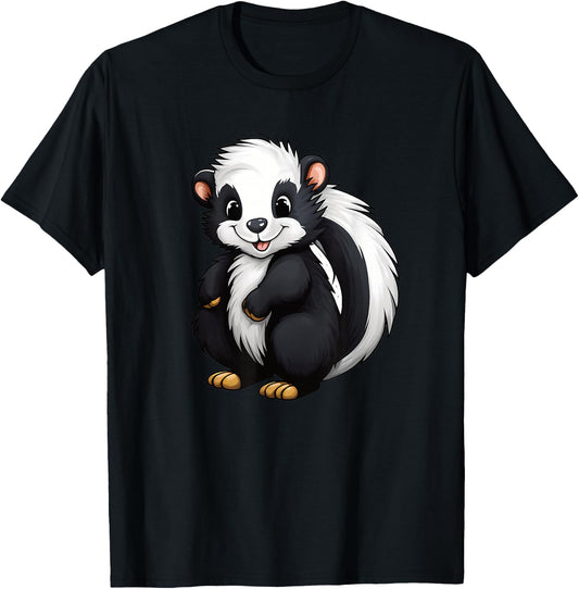 Cute Skunk for Kids Skunk , black T-Shirt - T-Shirt | Black