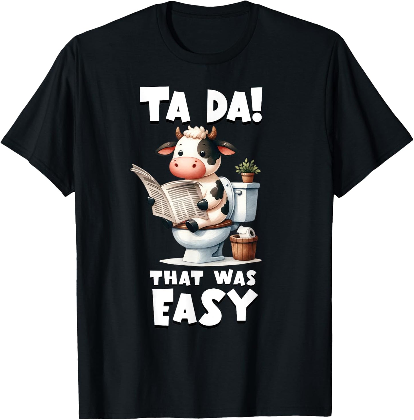 Tada! That Was Easy - Toddler Funny Cow Potty Training T-Shirt - T-Shirt | Black