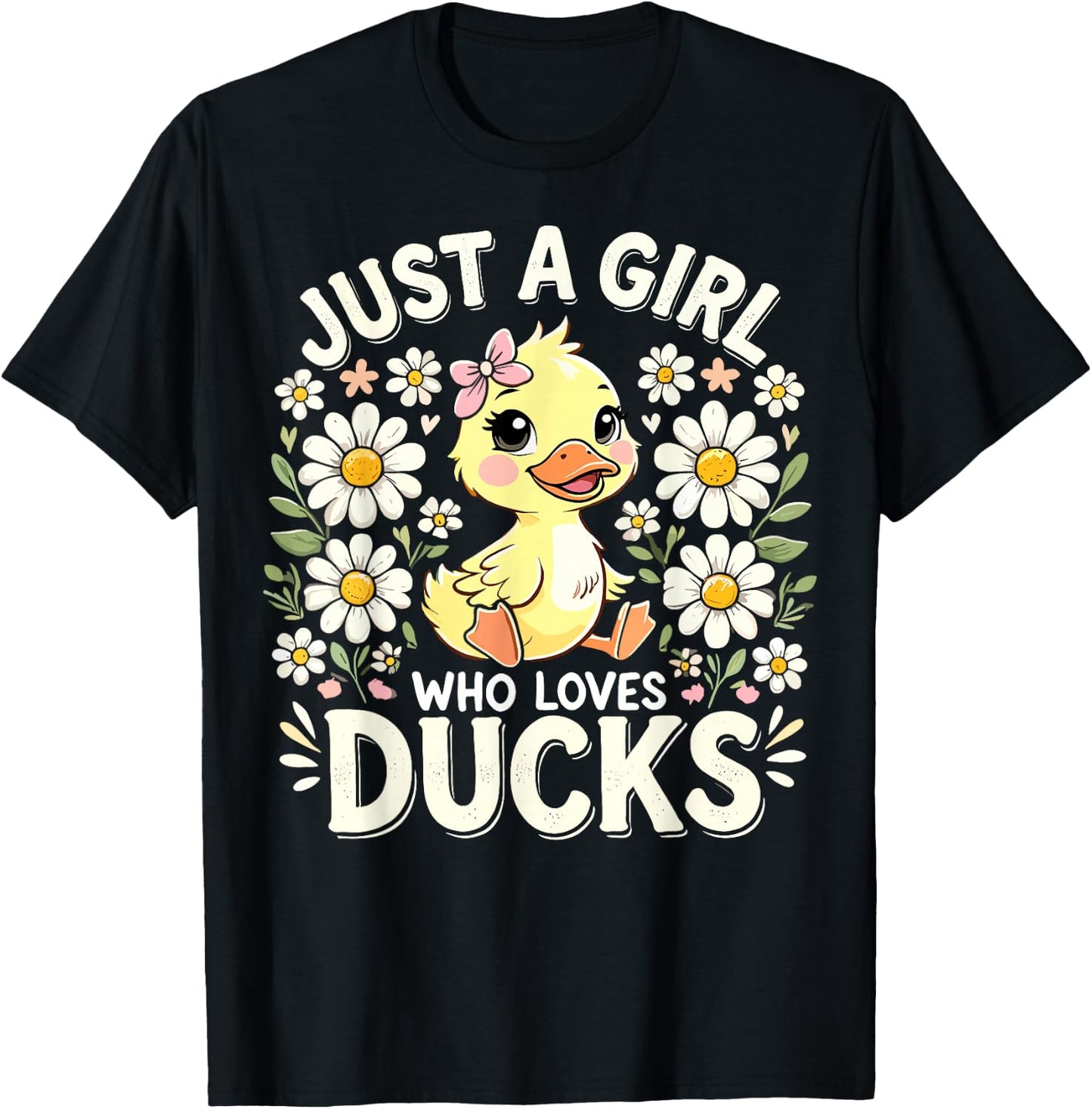 Duck Cute Just a Girl Who Loves Ducks T-Shirt - T-Shirt | Black