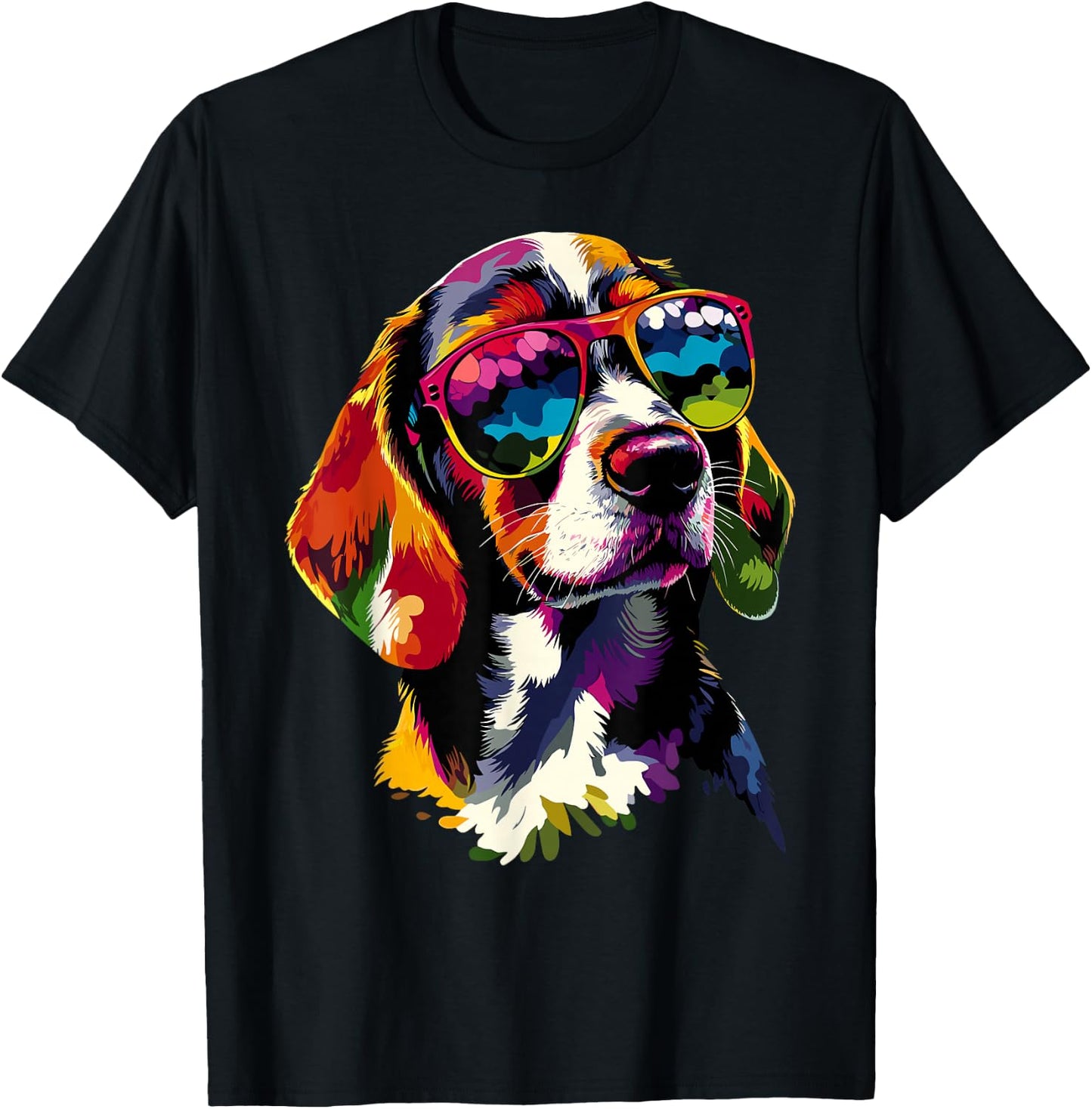 Beagle mit Sonnenbrille Beagles Welpe Süßer English Beagle T-Shirt - T-Shirt | Black