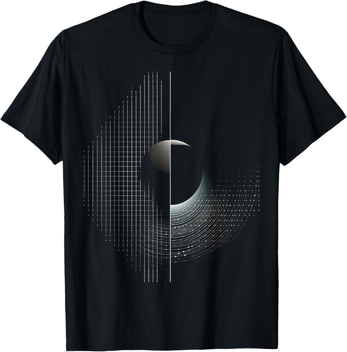 Mond Pixel Kunst Grafik Geometrisches Motiv Mond T-Shirt - T-Shirt | Black