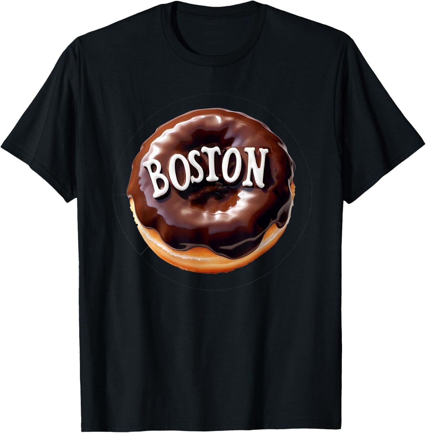 Boston Cream Donut with Text T-Shirt - T-Shirt | Black