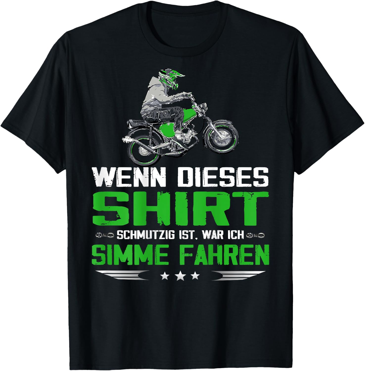 Lustiger Simme Spruch Simsonfahrer Moped T-Shirt - T-Shirt | Black