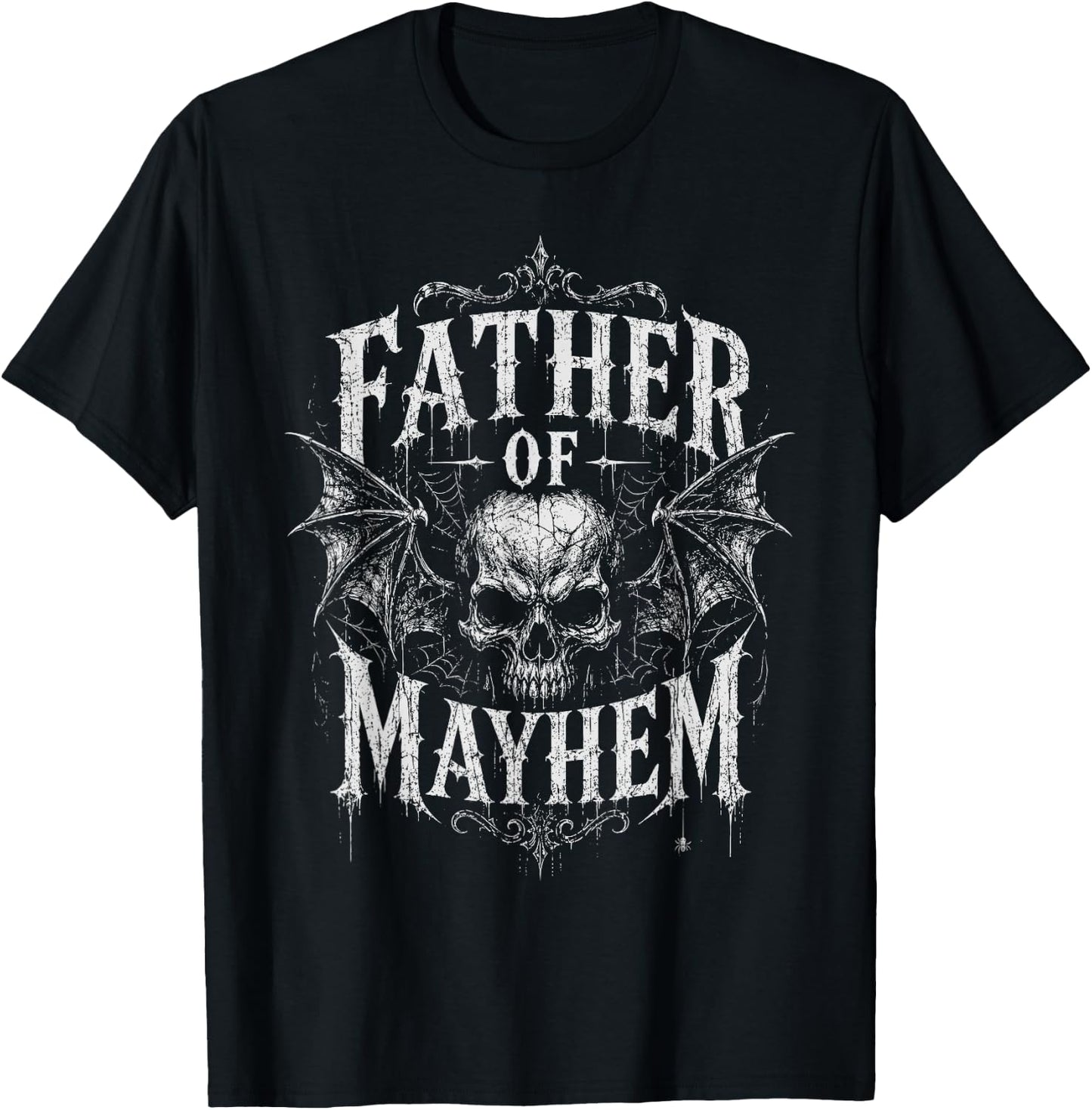 Father's Day Father of Mayhem Funny Dad T-Shirt - T-Shirt | Black