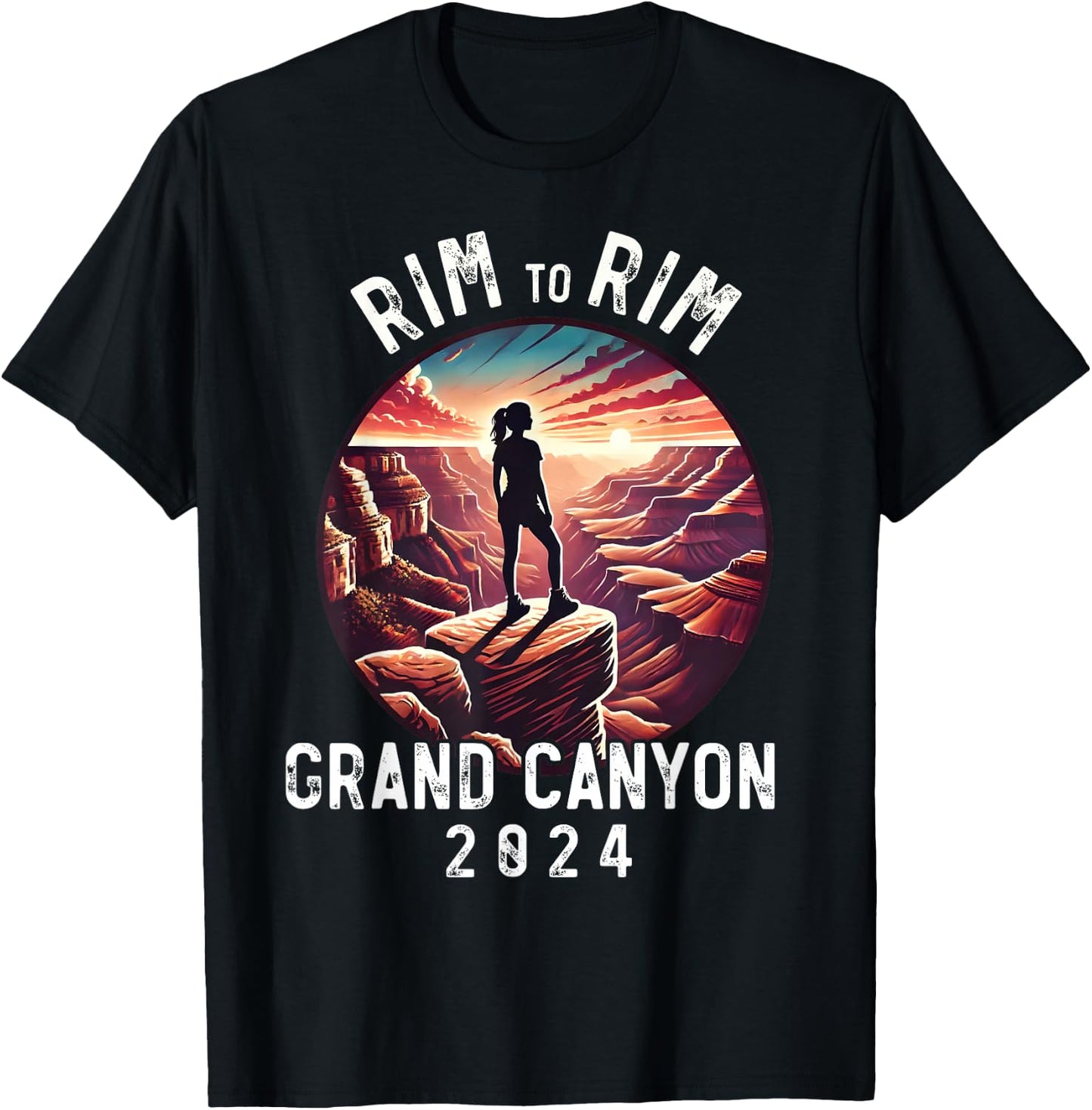 Rim - Rim Grand Canyon, I Hiked The Grand Canyon 2024, Women T-Shirt - T-Shirt | Black