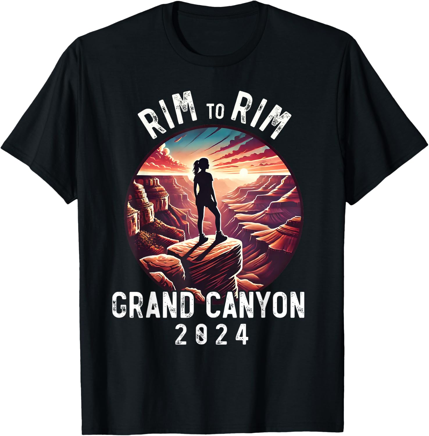 Rim - Rim Grand Canyon, I Hiked The Grand Canyon 2024, Women T-Shirt - T-Shirt | Black