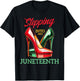 Stepping Into Juneteenth Like My Ancestors High Heel Women T-Shirt - T-Shirt | Black