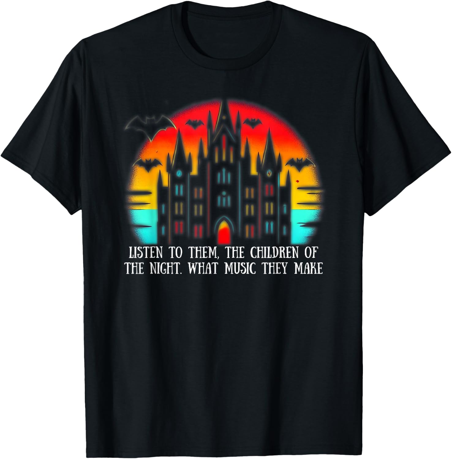 Dracula Quote 'Listen to Them, the Children of the Night' T-Shirt - T-Shirt | Black
