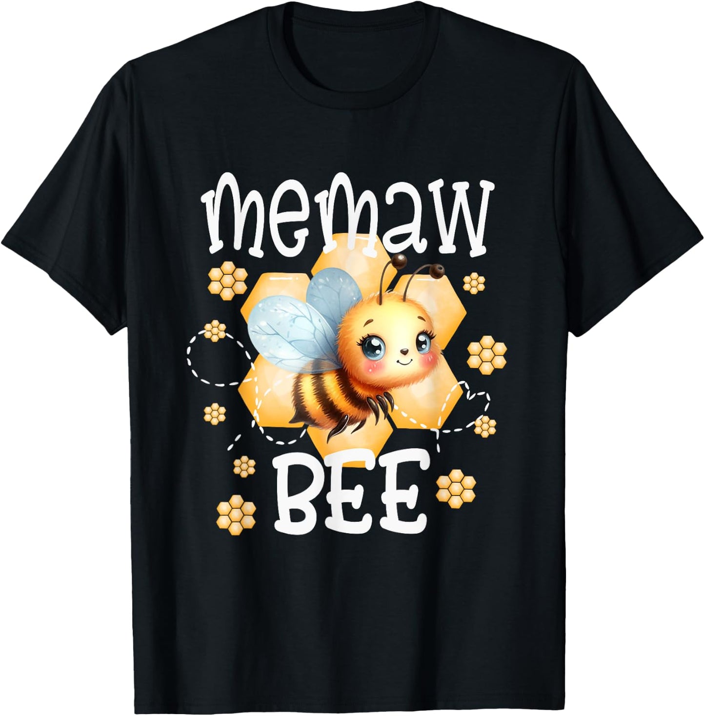 Family Bee Shirts Memaw First Bee Day Outfit Birthday T-Shirt - T-Shirt | Black