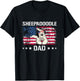 American Flag Doodle Dog Sheepadoodle Dad T-Shirt - T-Shirt | Black