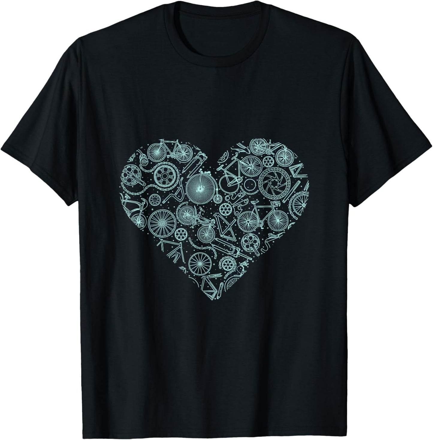 Cycling Lover Cyclist Valentines Day Gift MTB Bicycle T-Shirt - T-Shirt | Black