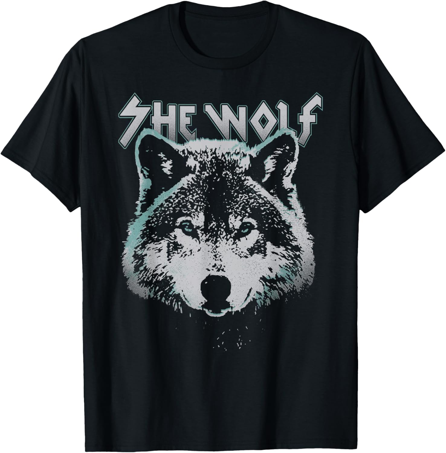She Wolf Fierce Portrait T-Shirt - T-Shirt | Black