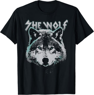 She Wolf Fierce Portrait T-Shirt - T-Shirt | Black