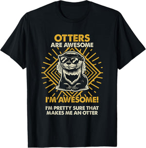 Otters Are Awesome - Funny Otter Mom Dad T-Shirt - T-Shirt | Black