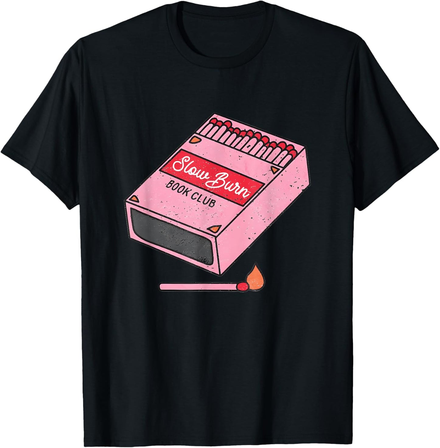 Slow Burn Book Club Vintage Romance Reader Book Lover T-Shirt - T-Shirt | Black