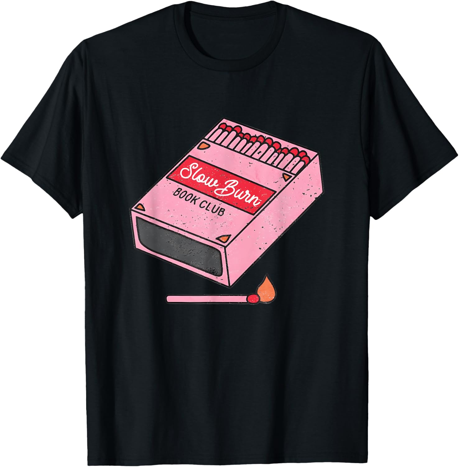 Slow Burn Book Club Vintage Romance Reader Book Lover T-Shirt - T-Shirt | Black