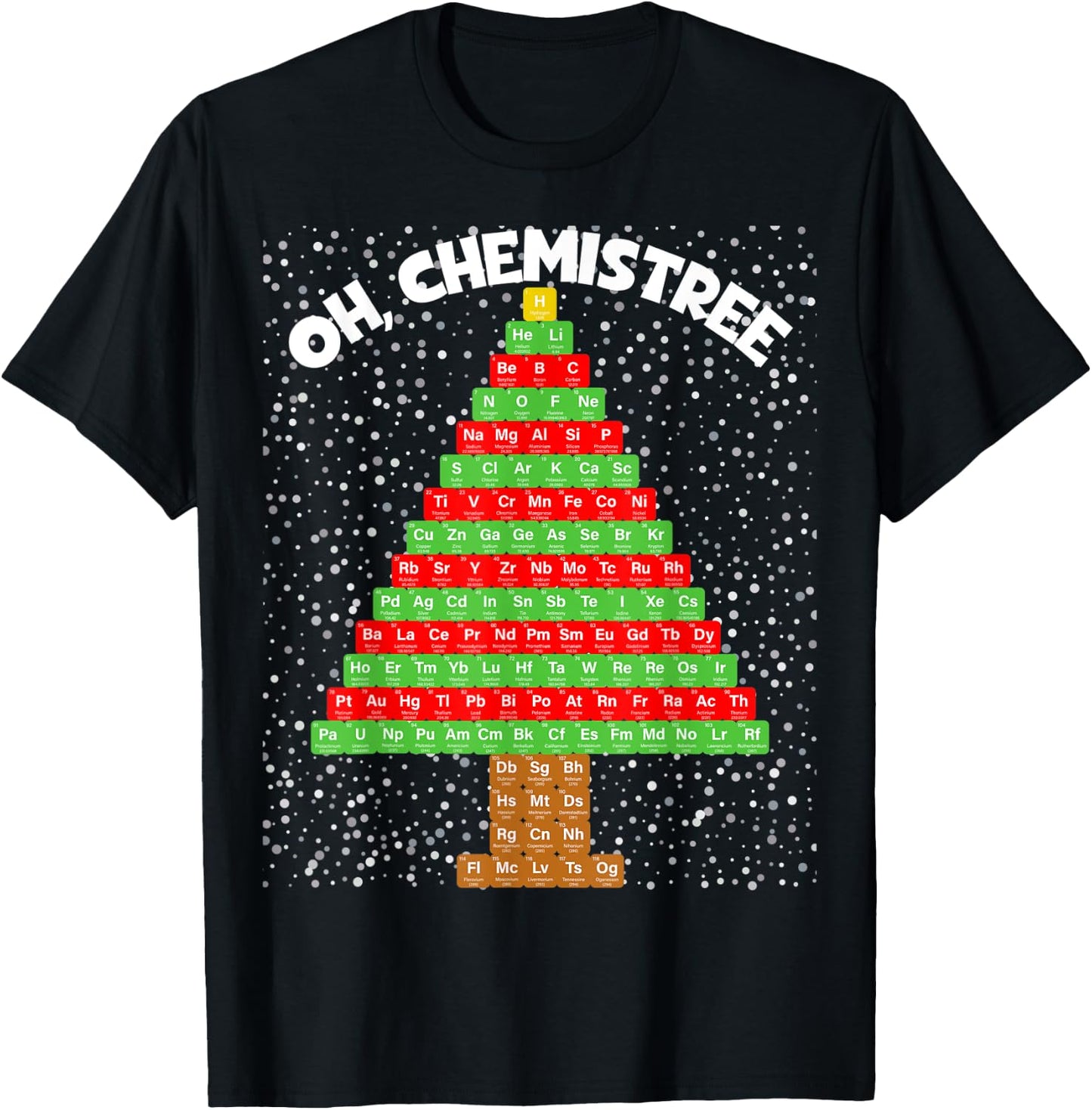Oh Chemistree periodic table Christmas tree T-Shirt - T-Shirt | Black