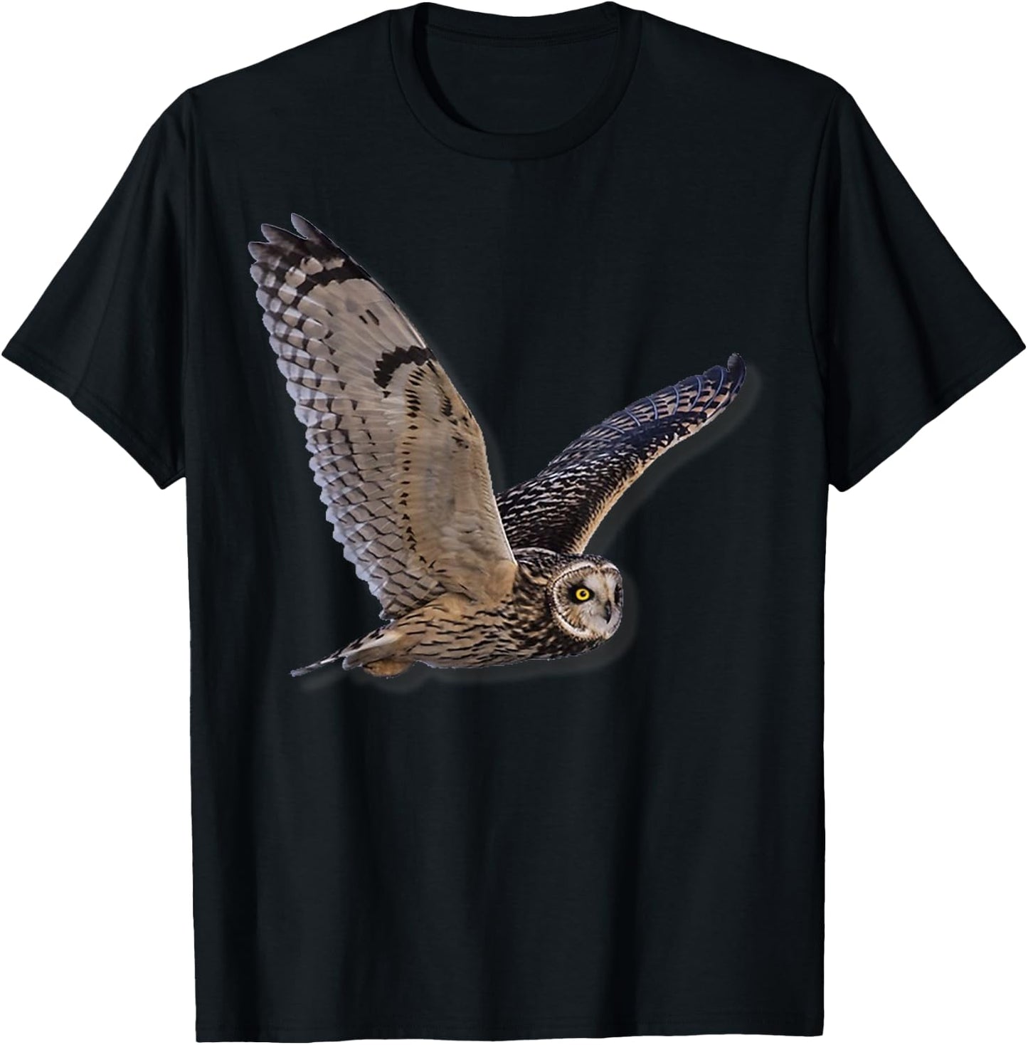 Beautiful Owl Raptor Flight Bird of Prey Birding Birder T-Shirt - T-Shirt | Black