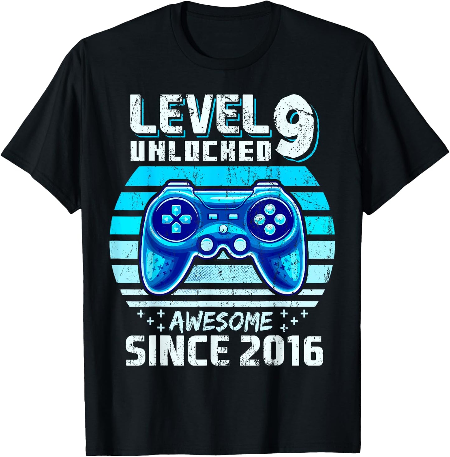 9th Birthday Boy Level 9 Gamer 9 Year Video Game Party T-Shirt - T-Shirt | Black
