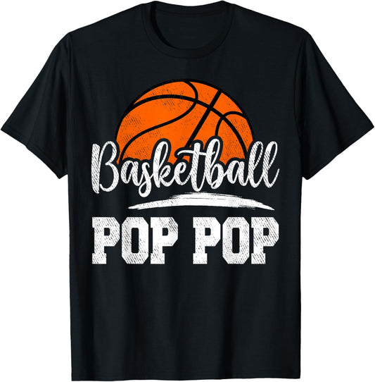 Basketball Pop Pop Basketball Player Game Day Father's Day T-Shirt - T-Shirt | Black
